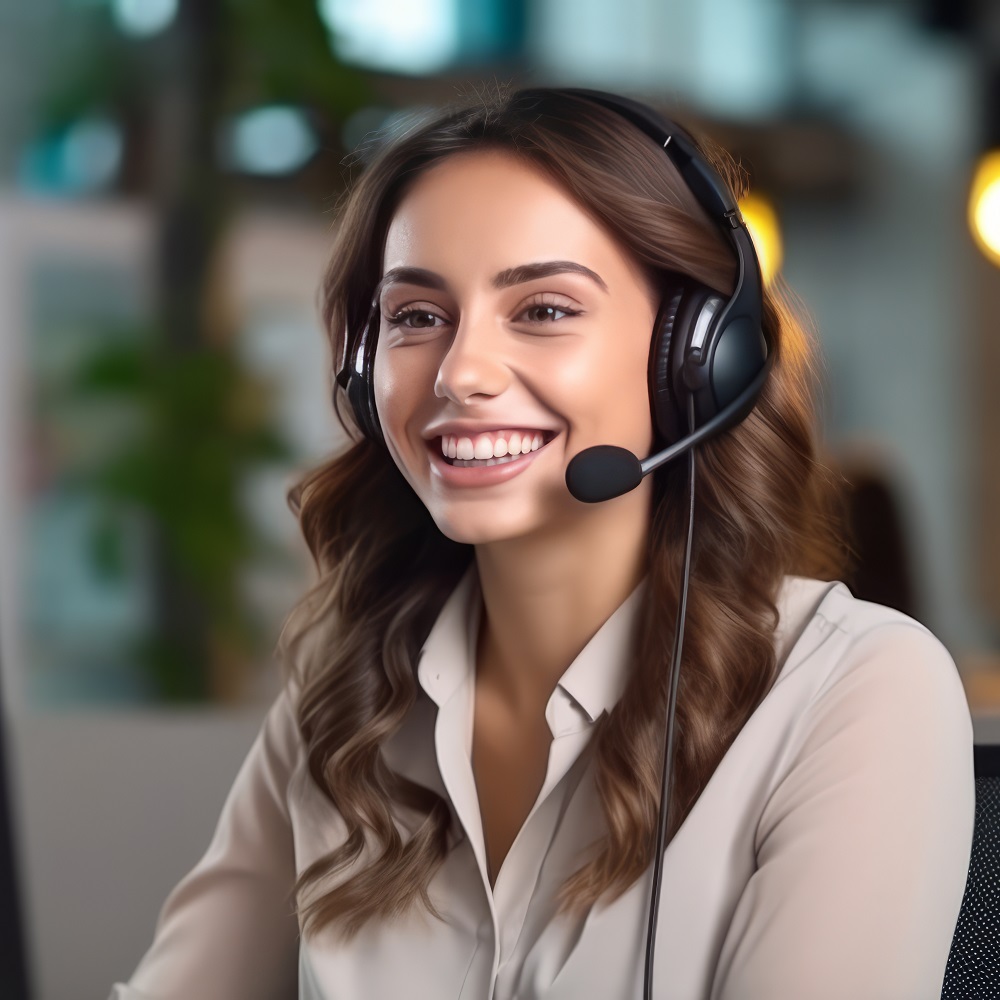Kundenmanagerin einer Firma für Kaffeevollautomaten telefoniert mit einem Kunden zur Planung der Lieferung des neuen Kaffeevollautomate